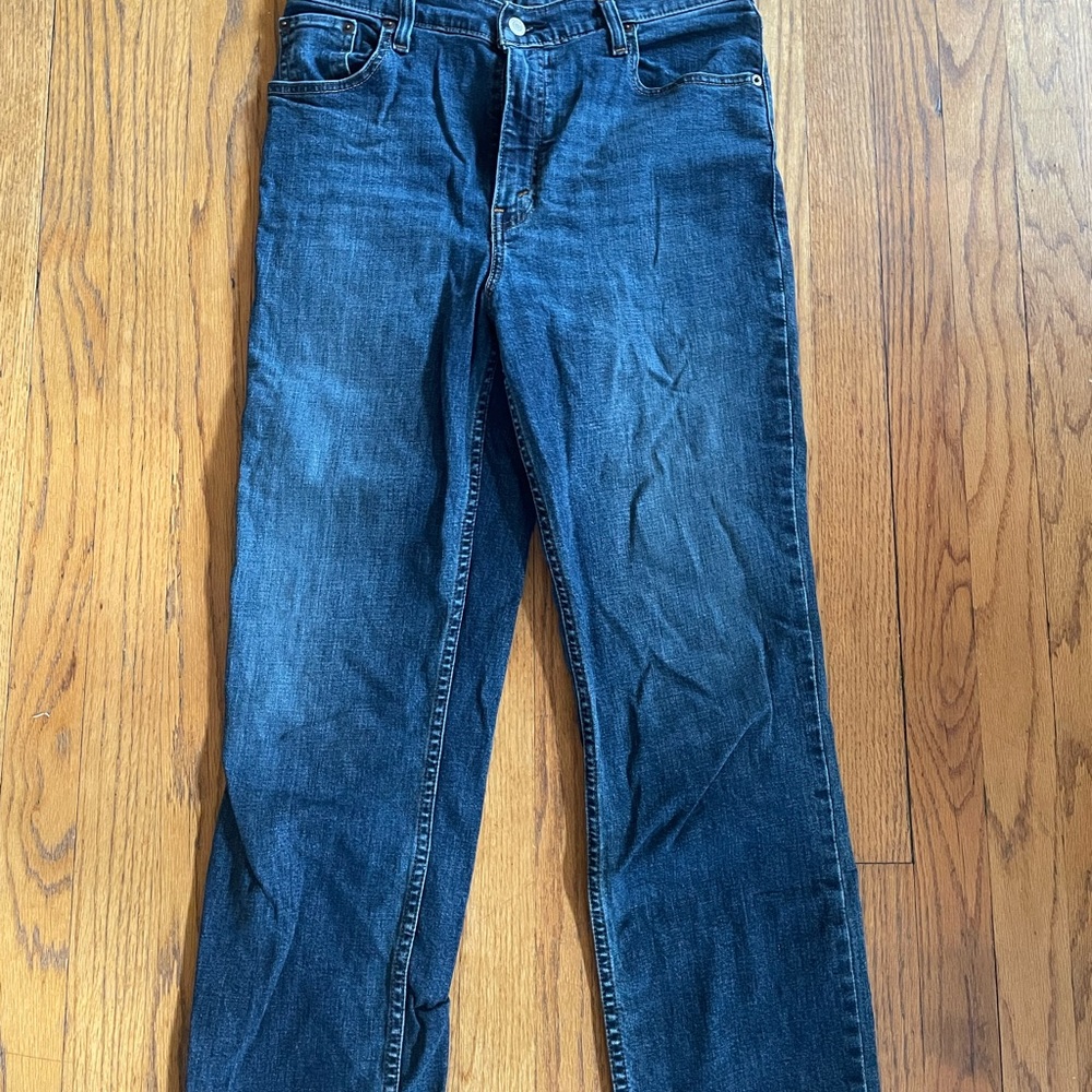 Abercrombie & Fitch Women's Dark Blue Straight Jeans